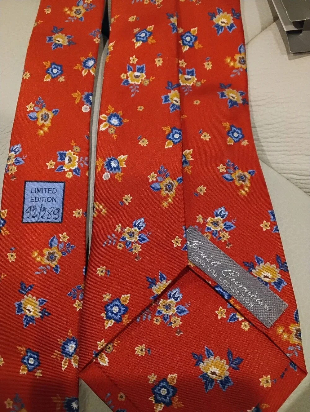 NWT Silk Handmade In Italy Red Floral Tie 92 Of 289